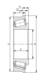 TSF large size single row taper roller bearing with flange